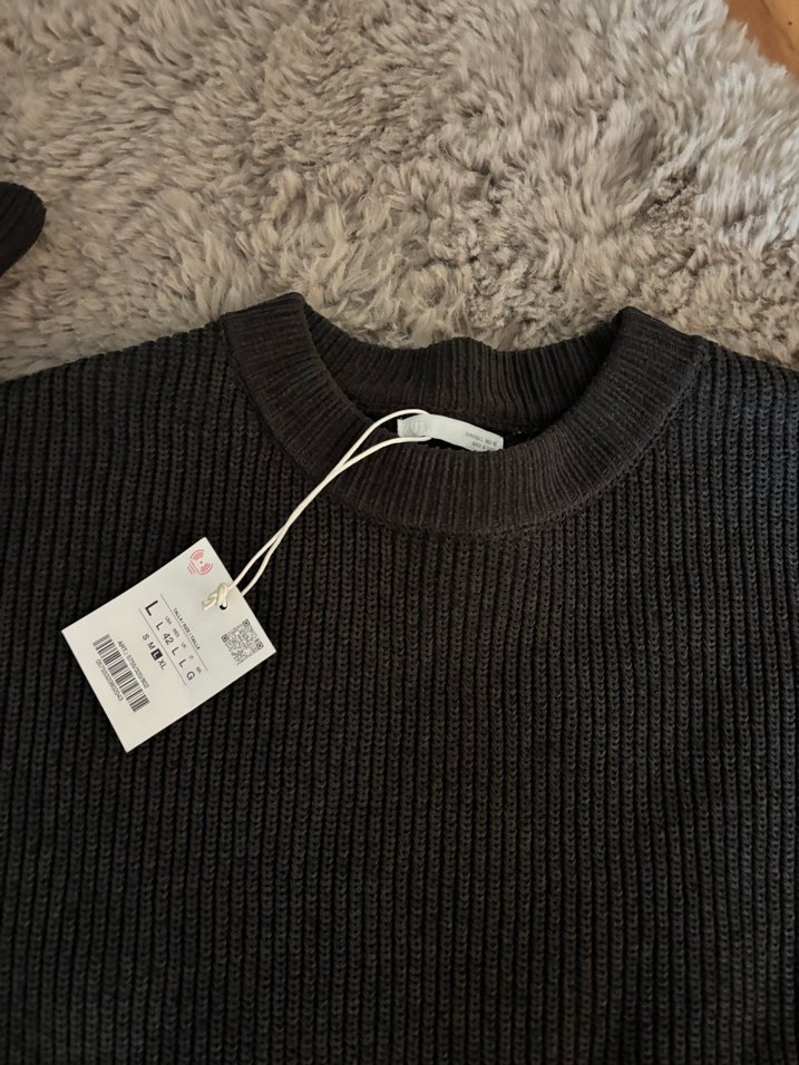 Gri Erkek Uzun Kollu Yün Kazak - Görsel 3