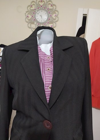 l Beden Düğmeli Kadın Blazer Ceket