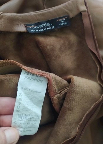 Kahverengi Deri Midi Elbise - Görsel 5