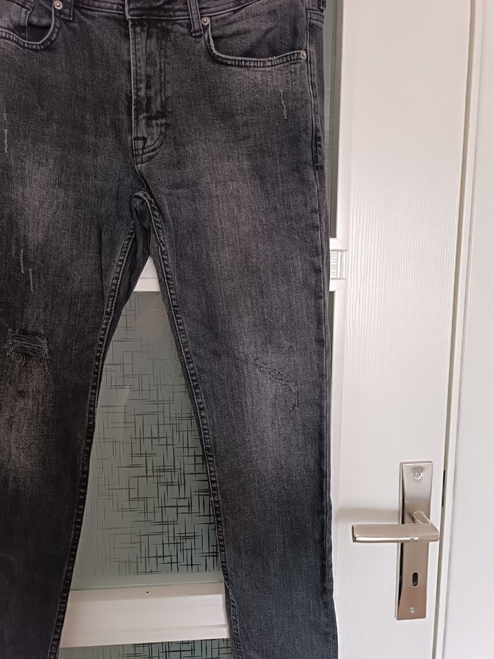 Gri Regular Fit Erkek Denim Pantolon - Görsel 3