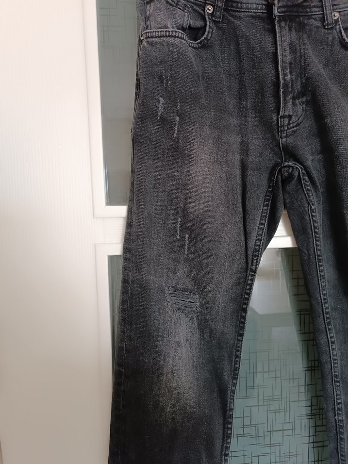 Gri Regular Fit Erkek Denim Pantolon - Görsel 2