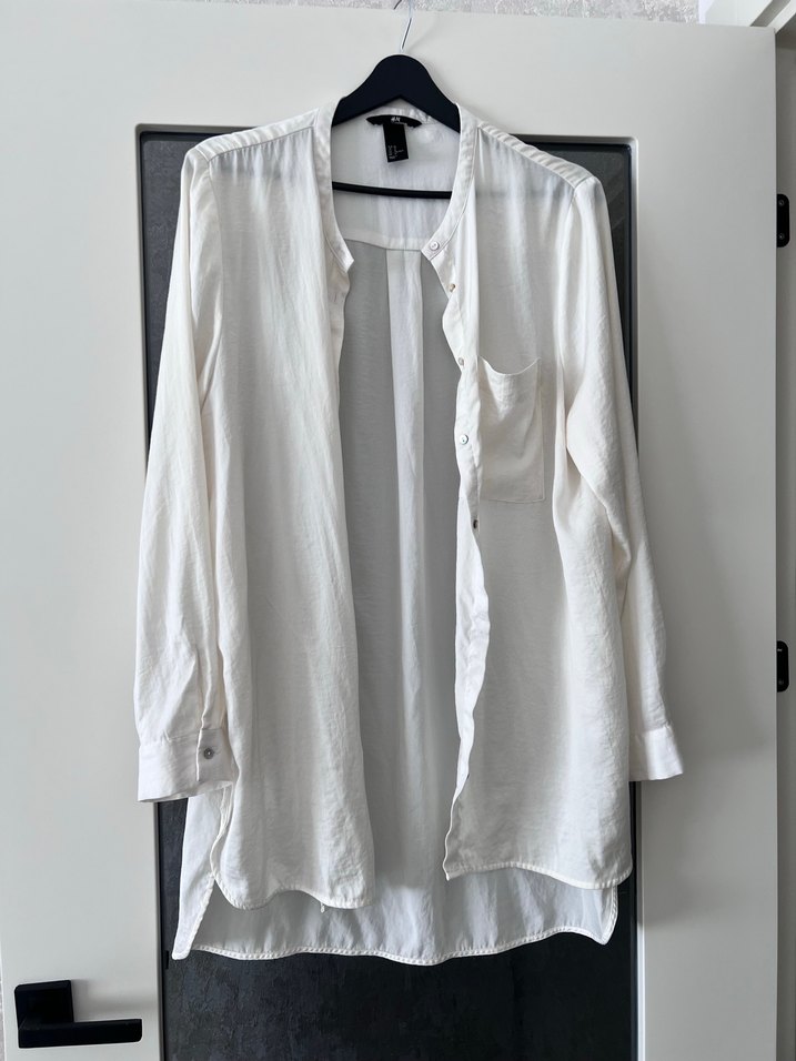 H&M Beyaz Düğmeli Kadın Gömlek - Görsel 3