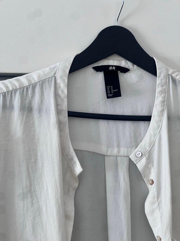 H&M Beyaz Düğmeli Kadın Gömlek - Görsel 5