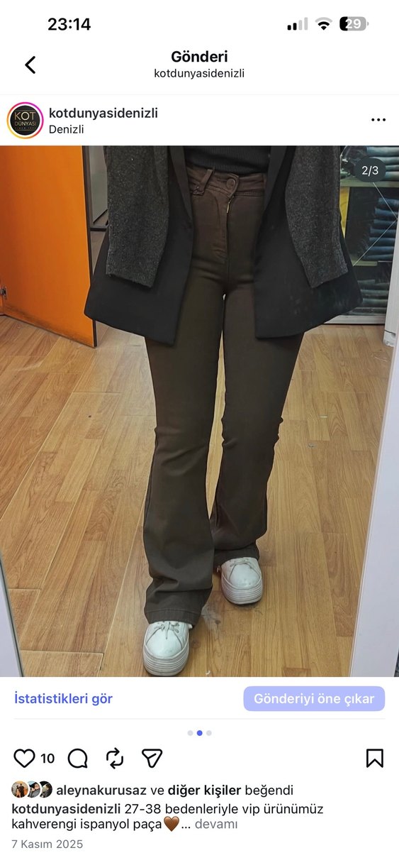 Le carte Acı Kahverengi İspanyol Paça Pantolon - Görsel 2