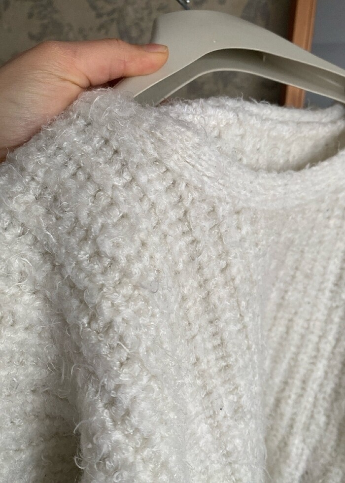 Crop model tüylü kazak - Görsel 2