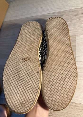 37,5 Beden Kadın Beyaz Desenli TOMS Dolgu Topuk Espadril