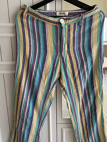 s Beden Pull&bear renkli keten pantolon