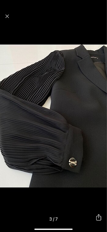 38 Beden Moda ilgi kolu piliseli blazer ceket