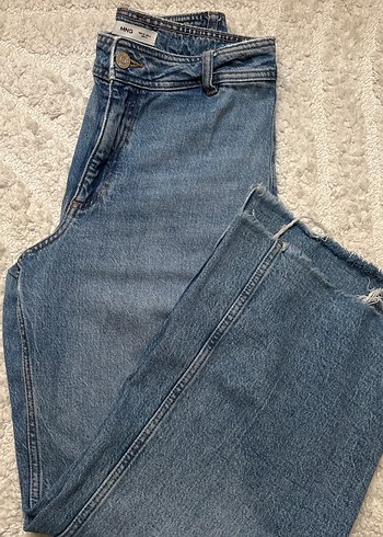 Mango Yuksek Bel Mavi Denim Jean