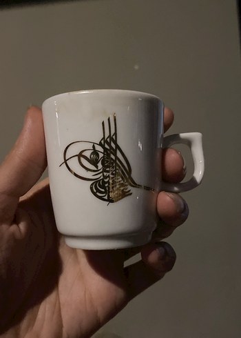 Beyaz Seramik Osmanlı Motifli Fincan