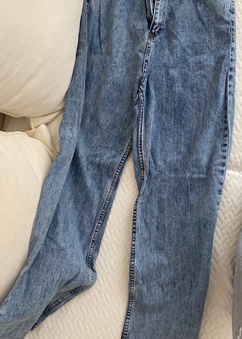 Geniş Kesim Mavi Midi Kot Pantolon - Görsel 2