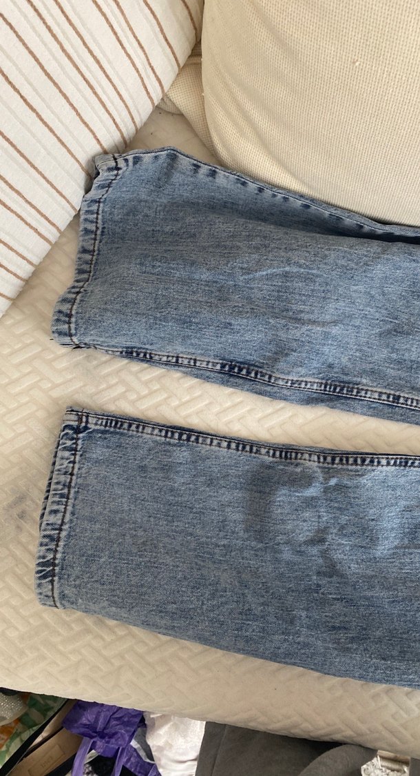 Geniş Kesim Mavi Midi Kot Pantolon - Görsel 3