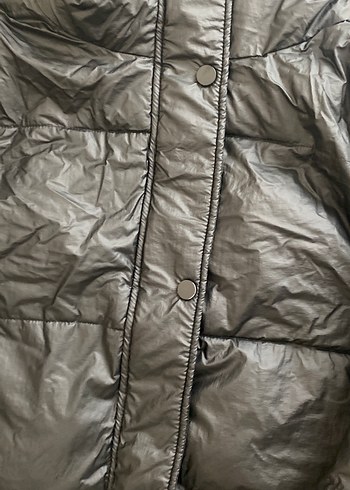 Düğmeli Siyah Midi Kışlık Kadın Mont - Görsel 2