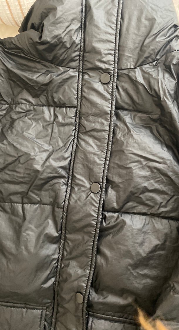 Düğmeli Siyah Midi Kışlık Kadın Mont - Görsel 2