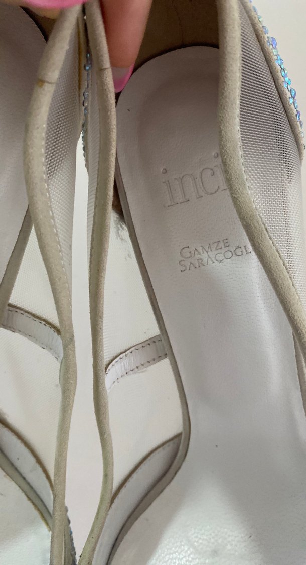Beyaz Payetli İnce Topuklu Kadın Abiye Ayakkabı - Görsel 4
