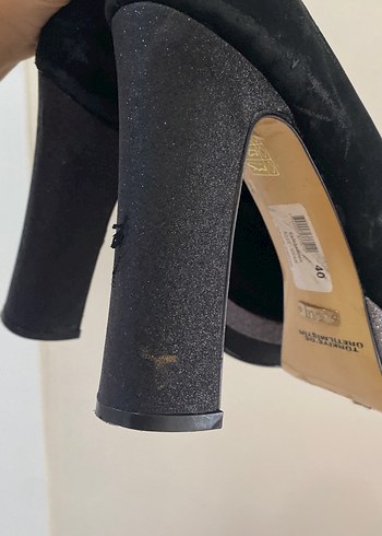 Siyah Süet Platform Topuklu Stiletto - Görsel 2