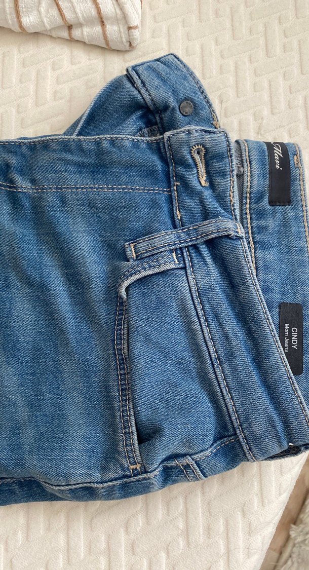 Kadın Mavi Denim Normal Boy Fermuarlı Jean - Görsel 3