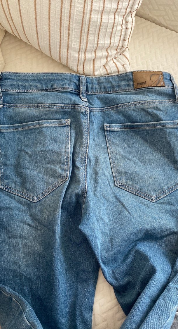 Kadın Mavi Denim Normal Boy Fermuarlı Jean - Görsel 5