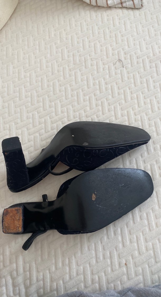 Siyah Yılan Desenli Tokalı Topuklu Kadın Ayakkabı - Görsel 4