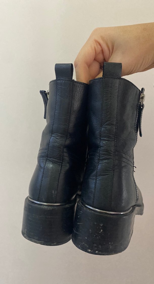 Tokalı Siyah Deri Biker Bot - Görsel 3