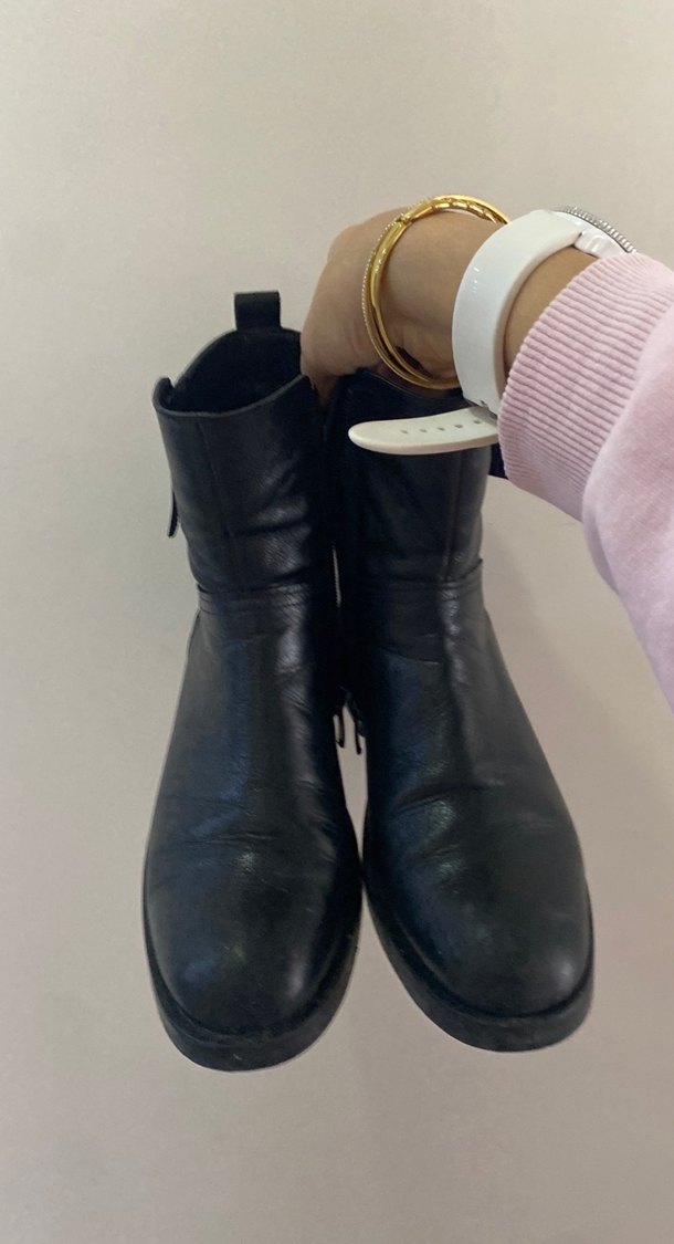 Tokalı Siyah Deri Biker Bot - Görsel 2