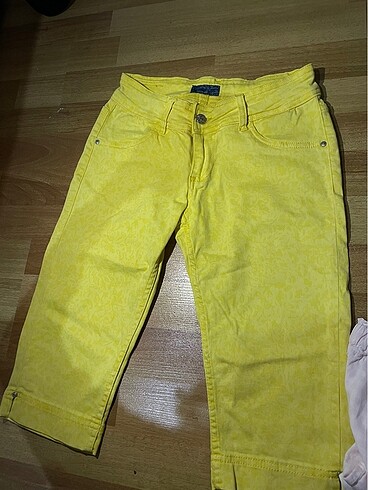 Açık sarı kapri pantolon - Görsel 3