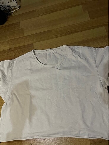 LTB Beyaz crop tişört düz kısa tişört