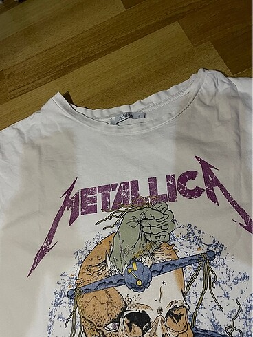 Addax Beyaz Metallica Tişört Addax