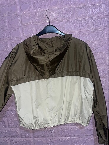 Yağmurluk ince ceket fermuarlı beli lastikli orta boy kapüşonlu  - Görsel 4