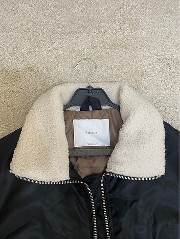 Bershka Yakası suni yünlü bomber ceker