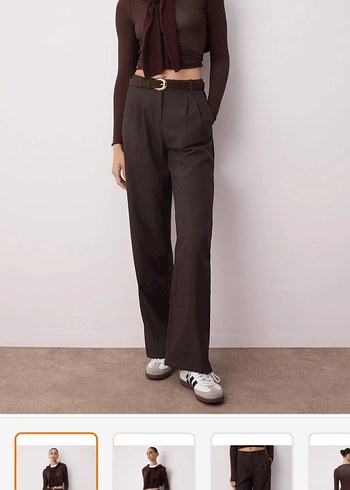 acı kahve palazzo pantolon - Görsel 2