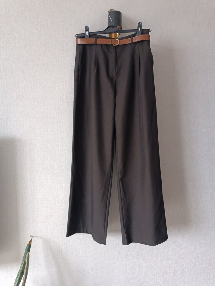 acı kahve palazzo pantolon - Görsel 4