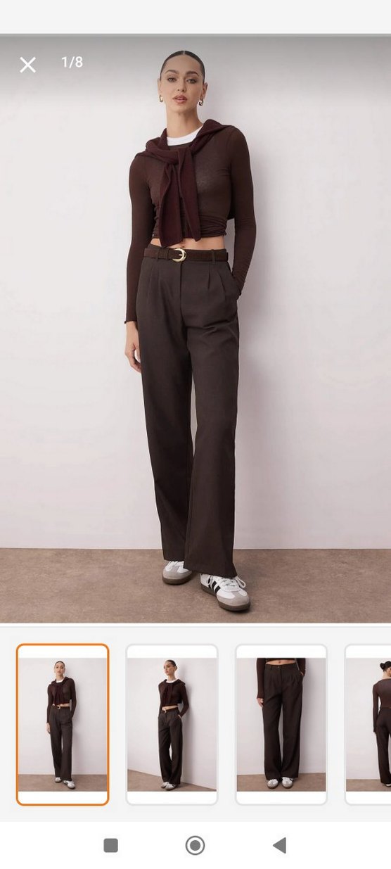 acı kahve palazzo pantolon - Görsel 2