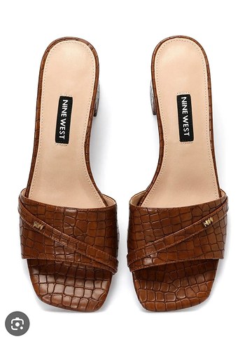 Nine West Kahverengi Deri Kadın Terlik