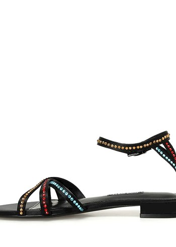 39 Beden Nine West Boncuk Detaylı Kadın Düz Sandalet