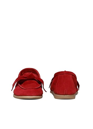 38 Beden kırmızı Renk Nine West- Kırmızı-Hakiki Deri Süet Loafer