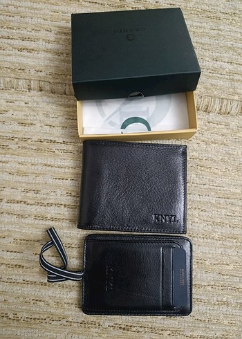 Siyah deri Erkek Cüzdanı KNYL Logolu - Görsel 2