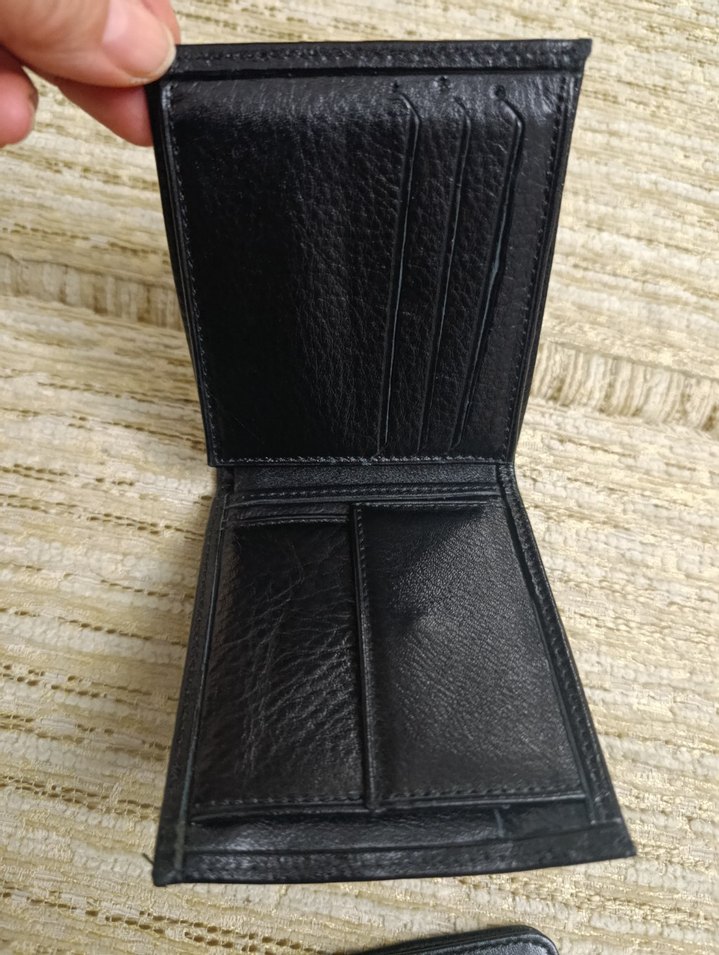 Siyah deri Erkek Cüzdanı KNYL Logolu - Görsel 3