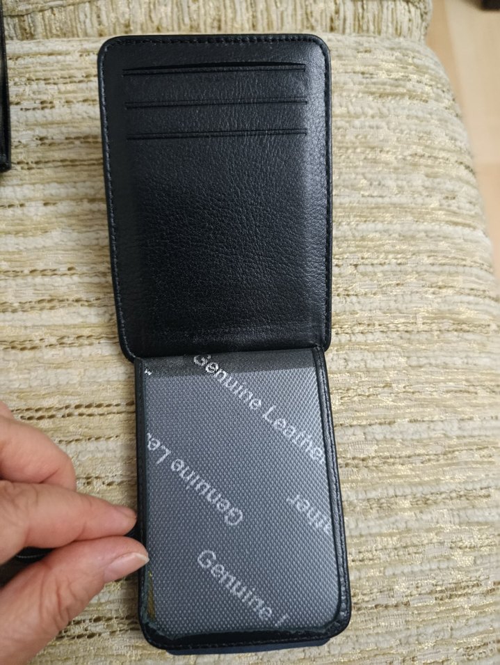 Siyah deri Erkek Cüzdanı KNYL Logolu - Görsel 4