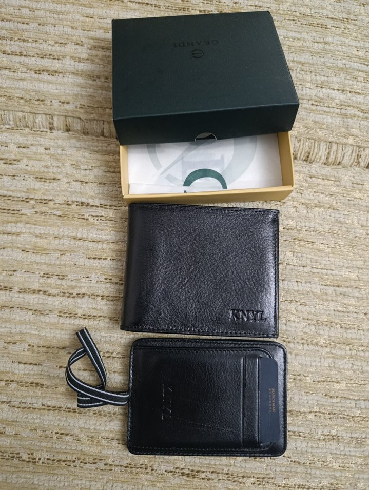 Siyah deri Erkek Cüzdanı KNYL Logolu - Görsel 2