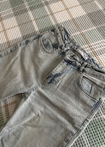 Taşlı Salaş Kadın Jean - Görsel 5