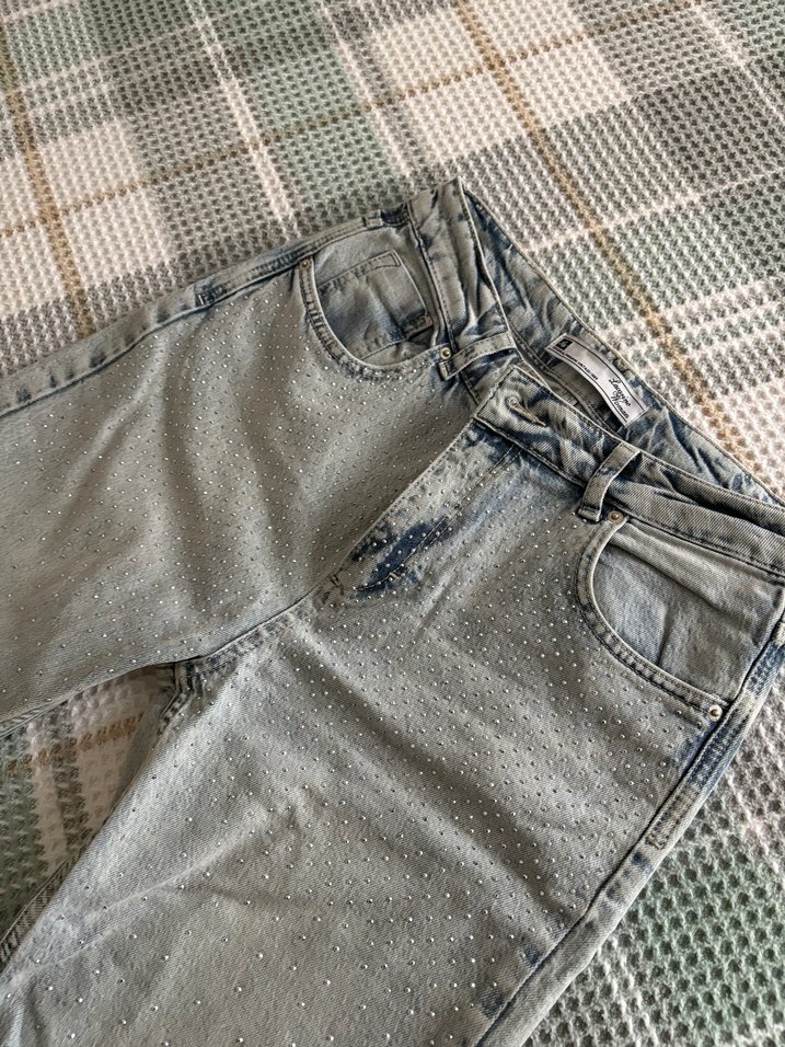 Taşlı Salaş Kadın Jean - Görsel 5