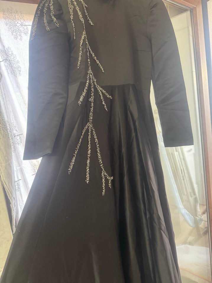 Siya özel dikim el işlemeli boncuklu abiye - Görsel 3