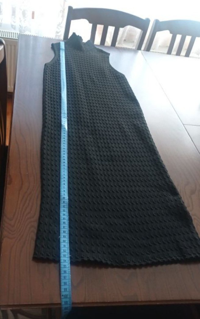 sıfır.Siyah Kadın Fitilli Boğazlı Triko Elbise - Görsel 4