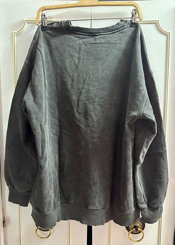 antrasit Oversize Denim Sweatshirt - Görsel 4
