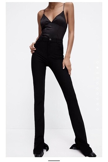 xs Beden gri Renk Zara yanları yırtmaçlı pantolon