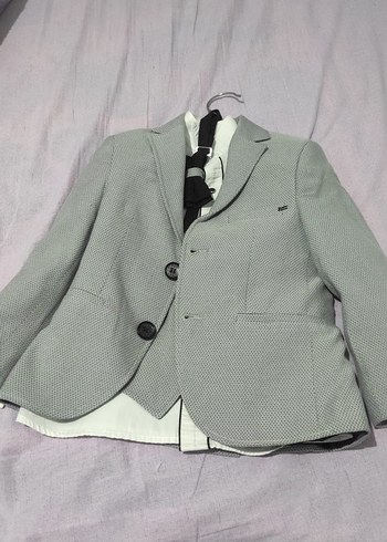 Gri Çocuk Blazer Ceket Düğmeli