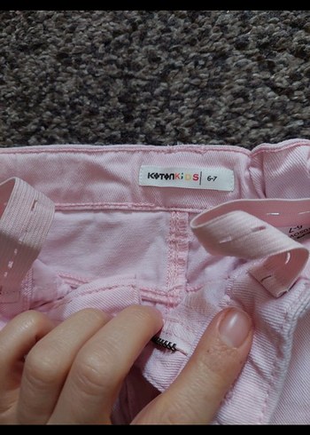 Koton Düğmeli Pembe Kız Çocuk Etek