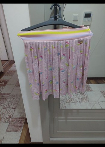Pembe Pilili Bohem Kız Çocuk Eteği