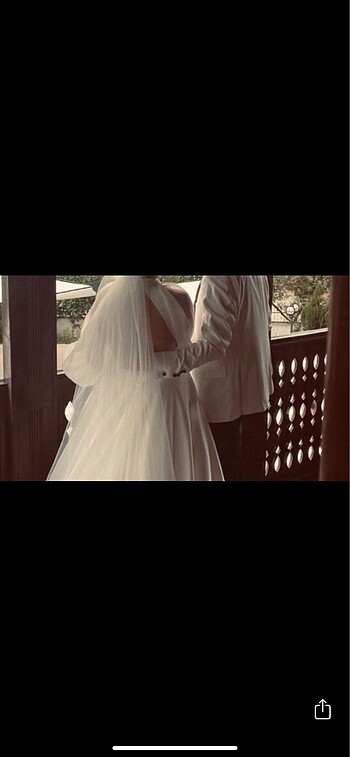 İşlemeli saten  gelinlik - Görsel 3